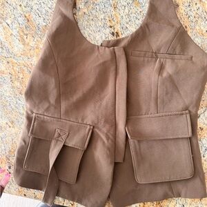 ZARA Women’s Brown Utility Vest